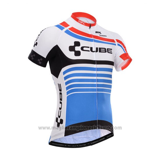 2014 Abbigliamento Ciclismo Cube Blu e Bianco Manica Corta e Salopette